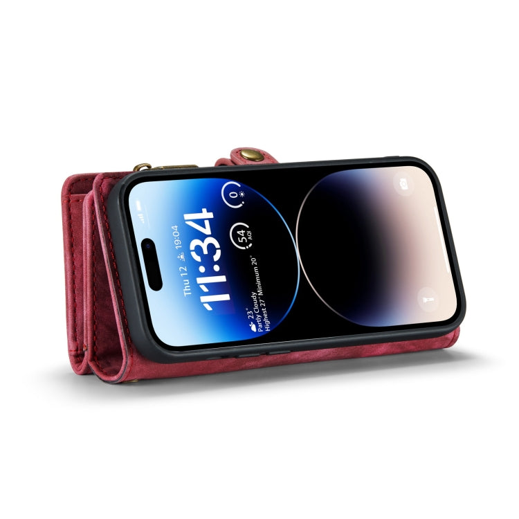 For iPhone 14 Pro CaseMe 008 Detachable Multifunctional Leather Phone Case(Red) - iPhone 14 Pro Cases by CaseMe | Online Shopping UK | buy2fix
