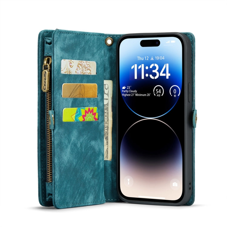 For iPhone 14 Pro Max CaseMe 008 Detachable Multifunctional Leather Phone Case(Blue) - iPhone 14 Pro Max Cases by CaseMe | Online Shopping UK | buy2fix