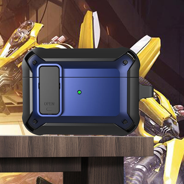 For AirPods Pro 2 Wireless Earphones Shockproof Bumblebee Silicone Protective Case(Black Blue) by buy2fix