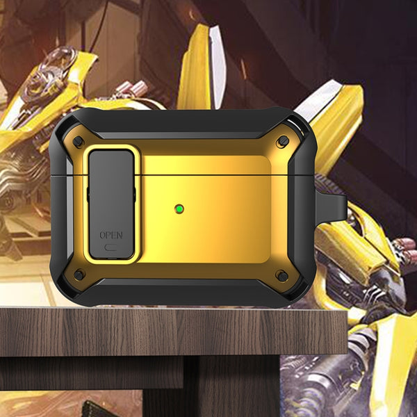 For AirPods Pro 2 Wireless Earphones Shockproof Bumblebee Silicone Protective Case(Black Yellow) by buy2fix