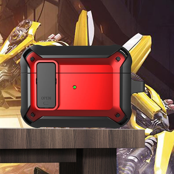 For AirPods Pro 2 Wireless Earphones Shockproof Bumblebee Silicone Protective Case(Black Red) by buy2fix