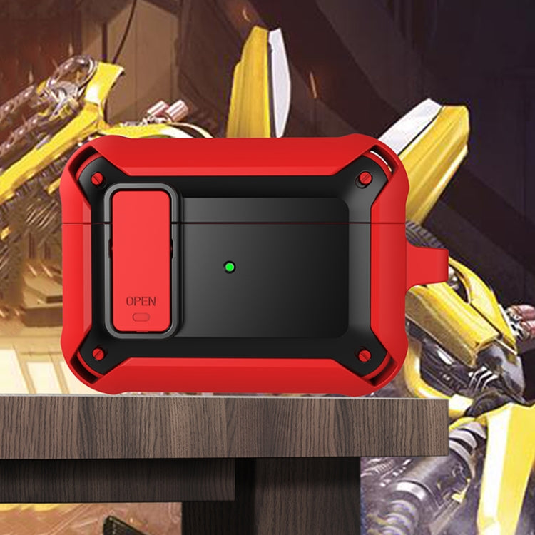 For AirPods Pro 2 Wireless Earphones Shockproof Bumblebee Silicone Protective Case(Red Black) by buy2fix