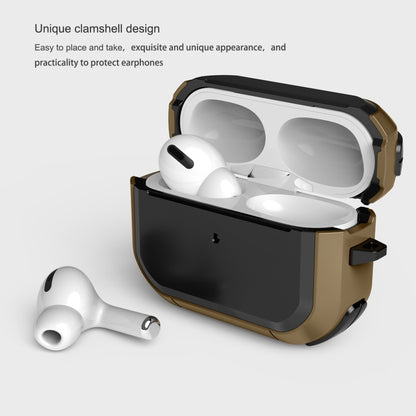 For AirPods Pro 2 Wireless Earphones Shockproof Thunder Mecha TPU Protective Case(Brown) by buy2fix