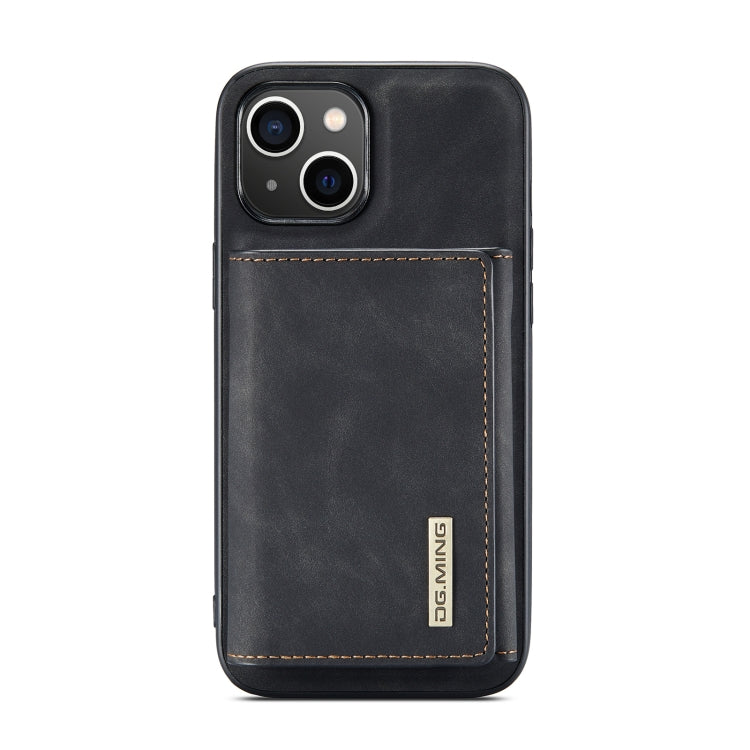 For iPhone 14 DG.MING M1 Series 3-Fold Multi Card Wallet Leather Case(Black) by DG.MING