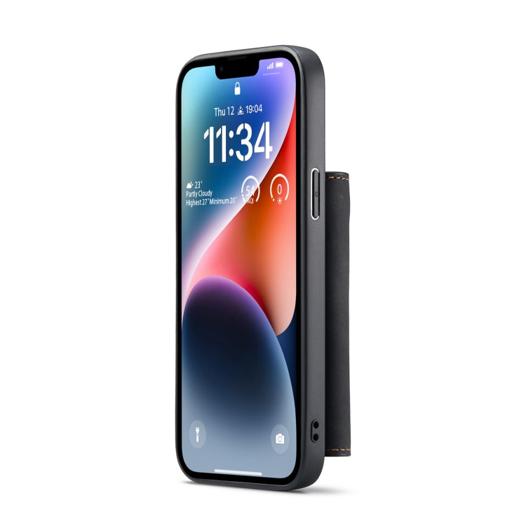 For iPhone 14 DG.MING M1 Series 3-Fold Multi Card Wallet Leather Case(Black) by DG.MING
