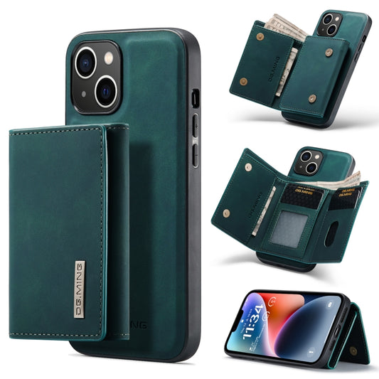 For iPhone 14 Plus DG.MING M1 Series 3-Fold Multi Card Wallet Leather Case(Green) by DG.MING