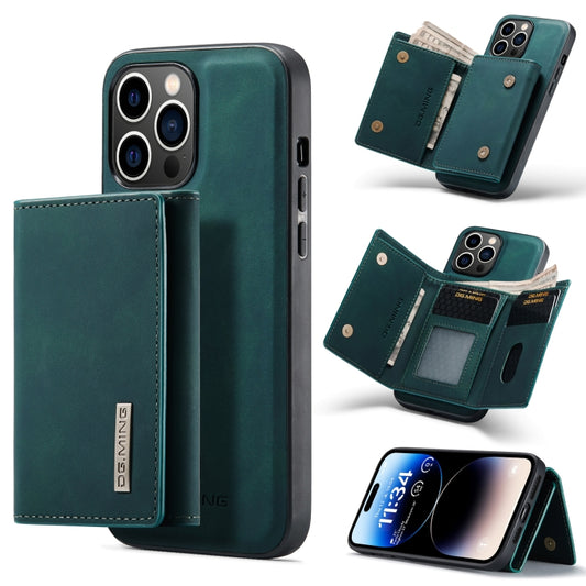 For iPhone 14 Pro DG.MING M1 Series 3-Fold Multi Card Wallet Leather Case(Green) by DG.MING