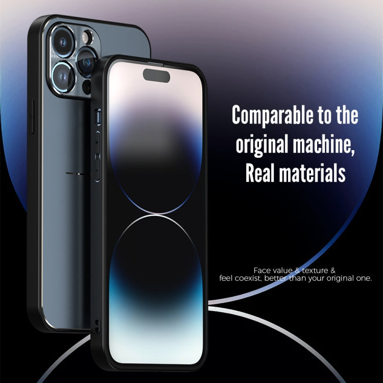 For iPhone 14 Pro Max R-JUST RJ52 3-Line Style Metal TPU Shockproof Phone Case(Silver) - iPhone 14 Pro Max Cases by R-JUST | Online Shopping UK | buy2fix