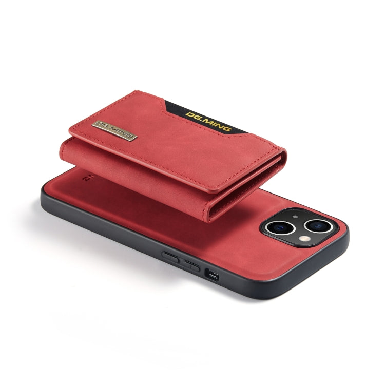 For iPhone 14 DG.MING M2 Series 3-Fold Card Bag Leather Case(Red) - iPhone 14 Cases by DG.MING | Online Shopping UK | buy2fix