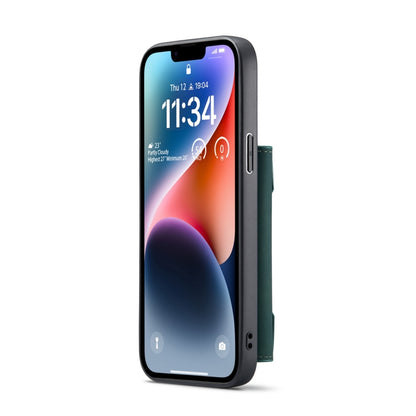 For iPhone 14 DG.MING M2 Series 3-Fold Card Bag Leather Case(Green) by DG.MING