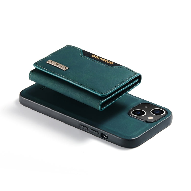 For iPhone 14 DG.MING M2 Series 3-Fold Card Bag Leather Case(Green) by DG.MING