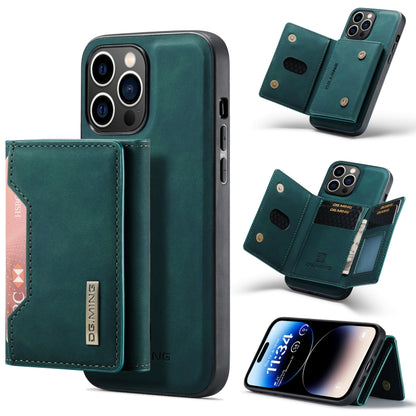 For iPhone 14 Pro DG.MING M2 Series 3-Fold Card Bag Leather Case(Green) by DG.MING