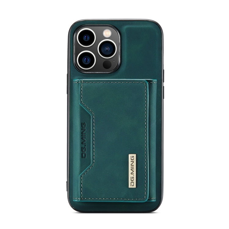 For iPhone 14 Pro DG.MING M2 Series 3-Fold Card Bag Leather Case(Green) by DG.MING
