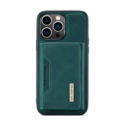 For iPhone 14 Pro DG.MING M2 Series 3-Fold Card Bag Leather Case(Green) by DG.MING