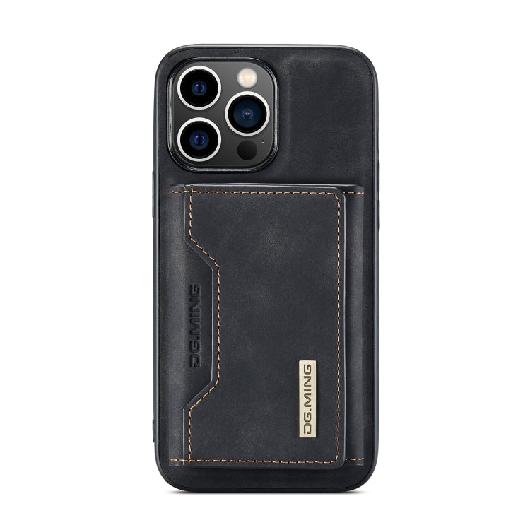 For iPhone 14 Pro Max DG.MING M2 Series 3-Fold Card Bag Leather Case(Black) by DG.MING