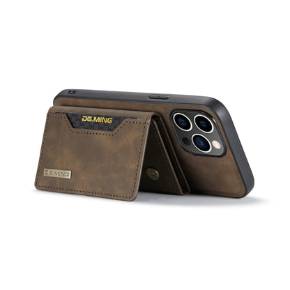 For iPhone 14 Pro Max DG.MING M2 Series 3-Fold Card Bag Leather Case(Coffee) by DG.MING