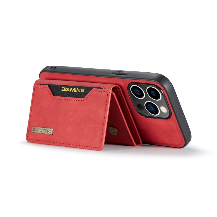 For iPhone 14 Pro Max DG.MING M2 Series 3-Fold Card Bag Leather Case(Red) by DG.MING