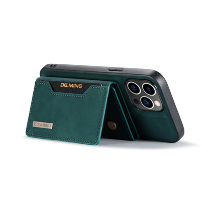 For iPhone 14 Pro Max DG.MING M2 Series 3-Fold Card Bag Leather Case(Green) by DG.MING