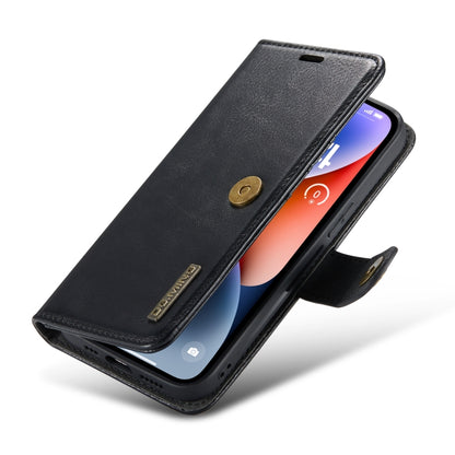 For iPhone 14 Plus DG.MING Crazy Horse Texture Detachable Magnetic Leather Case(Black) - iPhone 14 Plus Cases by DG.MING | Online Shopping UK | buy2fix