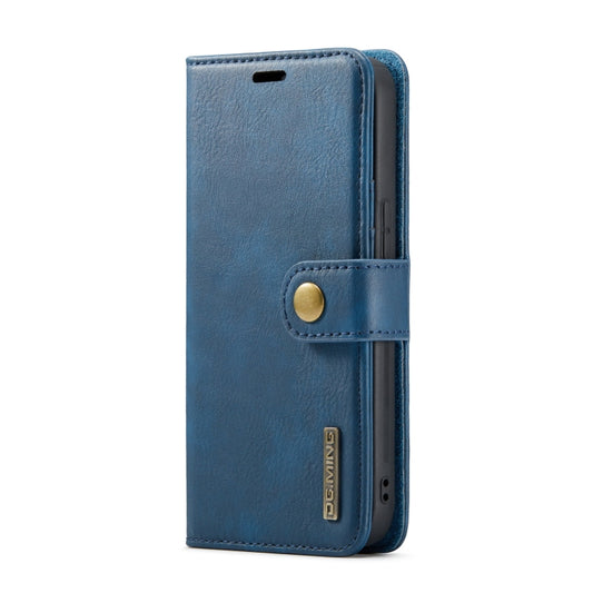 For iPhone 14 Pro DG.MING Crazy Horse Texture Detachable Magnetic Leather Case(Blue) by DG.MING