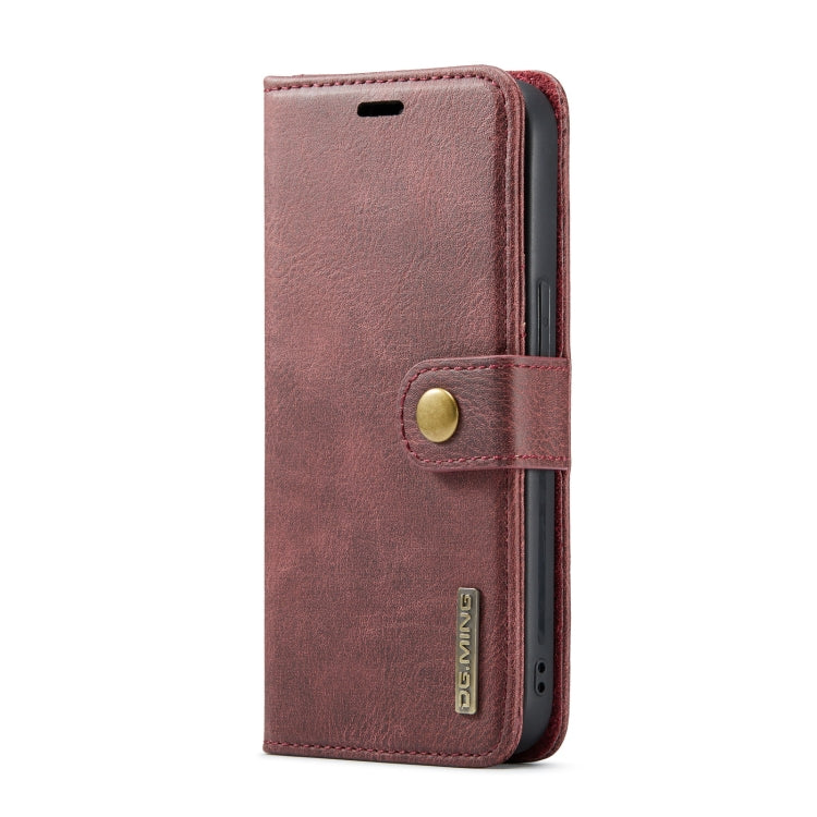 For iPhone 14 Pro Max DG.MING Crazy Horse Texture Detachable Magnetic Leather Case(Red) by DG.MING