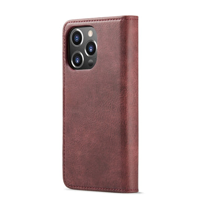 For iPhone 14 Pro Max DG.MING Crazy Horse Texture Detachable Magnetic Leather Case(Red) by DG.MING