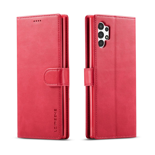 For Samsung Galaxy A13 4G/5G/A04/A04s LC.IMEEKE Calf Texture Leather Phone Case(Red)