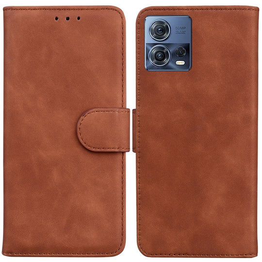 For Motorola Moto S30 Pro 5G / Edge 30 Fusion Skin Feel Pure Color Flip Leather Phone Case(Brown)