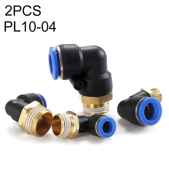 PL10-04 LAIZE 2pcs Male Thread Elbow Pneumatic Quick Fitting Connector