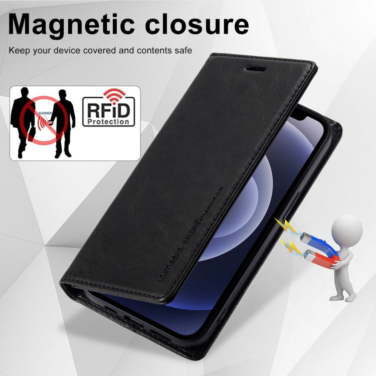 For iPhone 12 mini LC.IMEEKE RFID Anti-theft Leather Phone Case(Black) - iPhone 12 mini Cases by LC.IMEEKE | Online Shopping UK | buy2fix