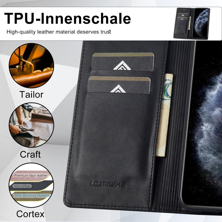 For iPhone 11 Pro LC.IMEEKE RFID Anti-theft Leather Phone Case(Black) - iPhone 11 Pro Cases by LC.IMEEKE | Online Shopping UK | buy2fix