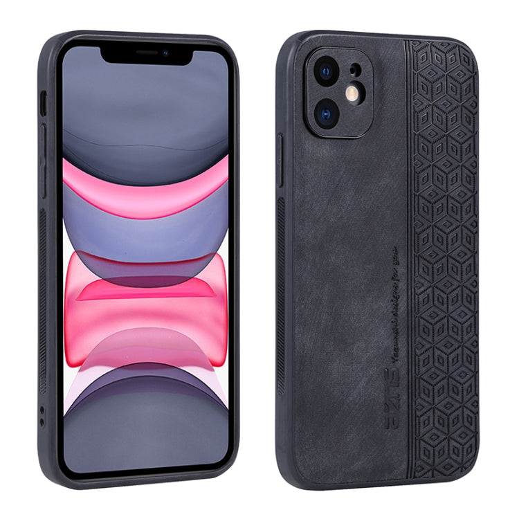 For iPhone 11 AZNS 3D Embossed Skin Feel Phone Case(Black) - iPhone 11 Cases by AZNS | Online Shopping UK | buy2fix