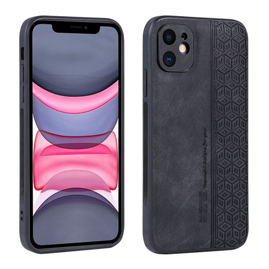 For iPhone 11 AZNS 3D Embossed Skin Feel Phone Case(Black) - iPhone 11 Cases by AZNS | Online Shopping UK | buy2fix