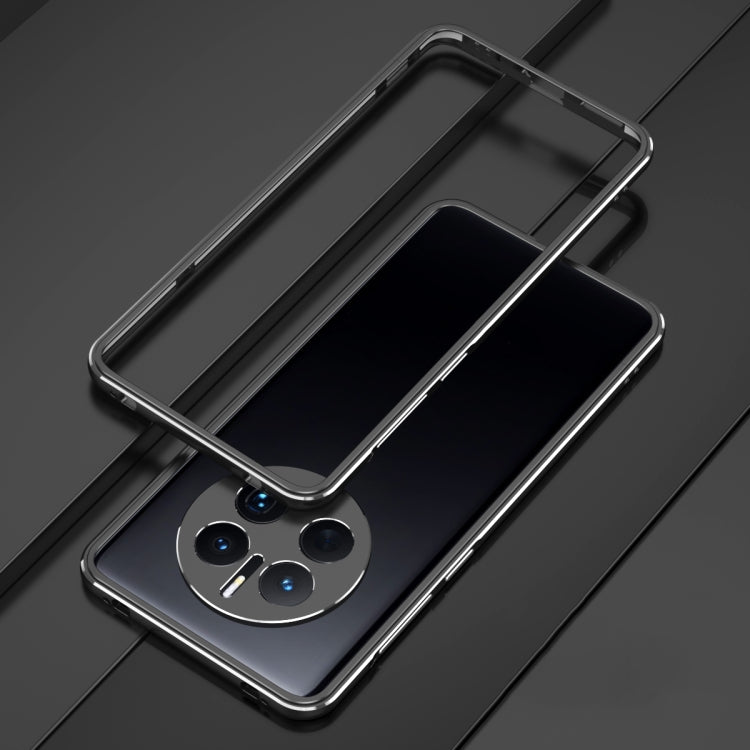 For Huawei Mate 50 Pro LK Aurora Metal Phone Frame with Lens Cover(Black Silver) - Huawei Cases by buy2fix | Online Shopping UK | buy2fix