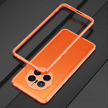 For Huawei Mate 50 Pro LK Aurora Metal Phone Frame with Lens Cover(Orang Silver) - Huawei Cases by buy2fix | Online Shopping UK | buy2fix