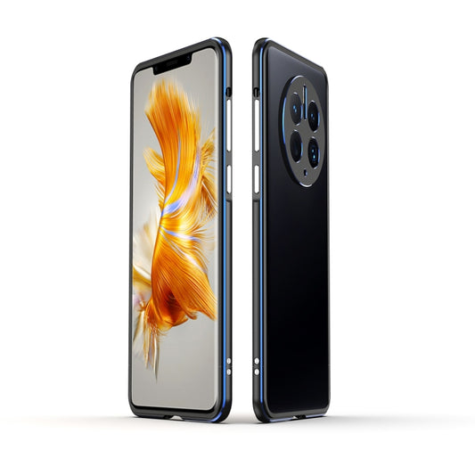 For Huawei Mate 50 Pro LK Aurora Metal Phone Frame with Lens Cover(Black Blue) - Huawei Cases by buy2fix | Online Shopping UK | buy2fix