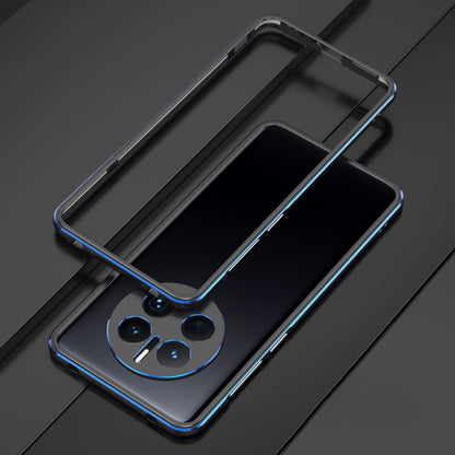 For Huawei Mate 50 Pro LK Aurora Metal Phone Frame with Lens Cover(Black Blue) - Huawei Cases by buy2fix | Online Shopping UK | buy2fix