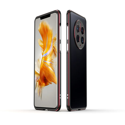 For Huawei Mate 50 Pro LK Aurora Metal Phone Frame with Lens Cover(Black Red) - Huawei Cases by buy2fix | Online Shopping UK | buy2fix