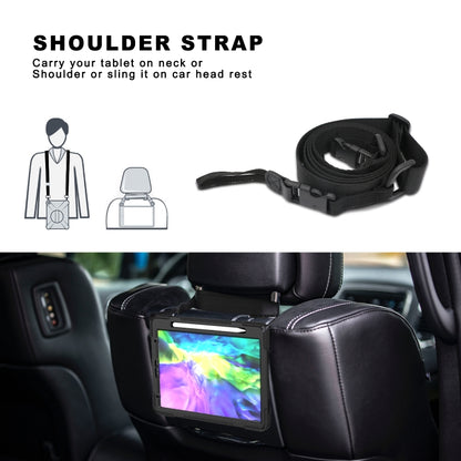 For iPad Pro 12.9 2020 / 2018 360 Degree Rotation Silicone Protective Cover with Holder & Hand Strap & Long Strap & Pencil Slot(Black) - iPad Pro 12.9 (2020) Cases by buy2fix | Online Shopping UK | buy2fix