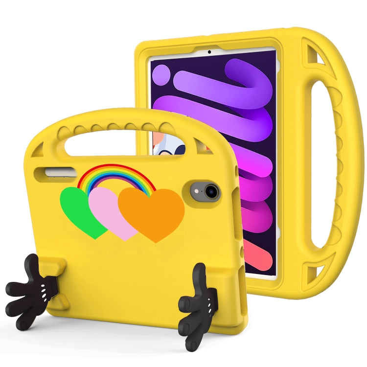 For iPad mini 2024 / mini 6 Love Small Palm Holder EVA Tablet Case(Yellow) - iPad mini 6 Cases by buy2fix | Online Shopping UK | buy2fix