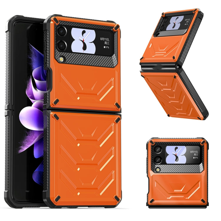 For Samsung Galaxy Z Flip3 5G Armored All-inclusive Shockproof Folding Phone Case(Orange) - Galaxy Phone Cases by buy2fix | Online Shopping UK | buy2fix