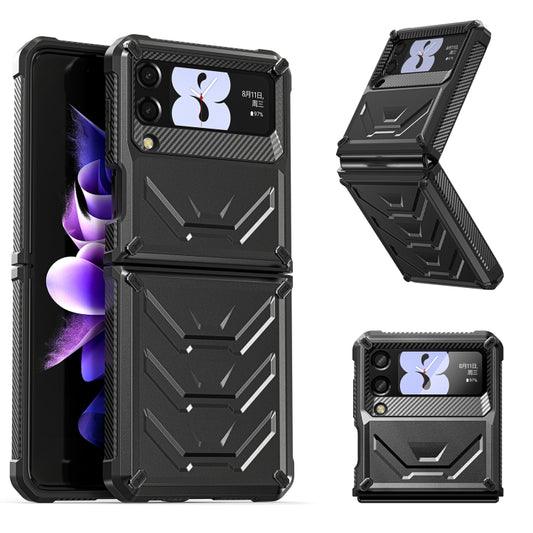 For Samsung Galaxy Z Flip3 5G Armored All-inclusive Shockproof Folding Phone Case(Black) - Galaxy Phone Cases by buy2fix | Online Shopping UK | buy2fix