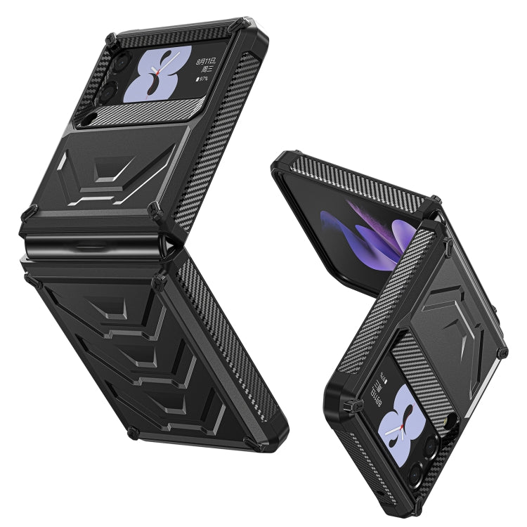 For Samsung Galaxy Z Flip3 5G Armored All-inclusive Shockproof Folding Phone Case(Black) - Galaxy Phone Cases by buy2fix | Online Shopping UK | buy2fix