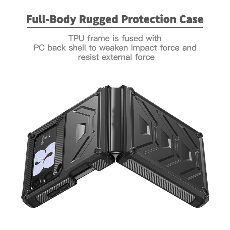 For Samsung Galaxy Z Flip3 5G Armored All-inclusive Shockproof Folding Phone Case(Black) - Galaxy Phone Cases by buy2fix | Online Shopping UK | buy2fix