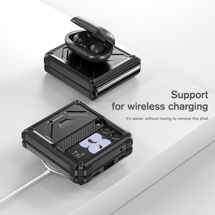 For Samsung Galaxy Z Flip3 5G Armored All-inclusive Shockproof Folding Phone Case(Black) - Galaxy Phone Cases by buy2fix | Online Shopping UK | buy2fix