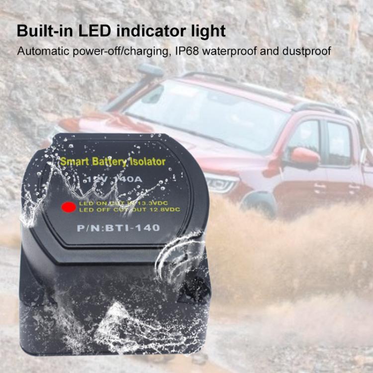 12V 140A Car Yacht RV Smart Dual Battery Isolation Controller with Relay by buy2fix