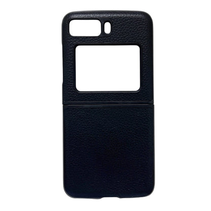 For Motorola Moto Razr 2022 Genuine Leather Lychee Texture Phone Case(Black) by buy2fix