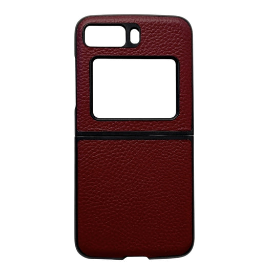 For Motorola Moto Razr 2022 Genuine Leather Lychee Texture Phone Case(Red) by buy2fix