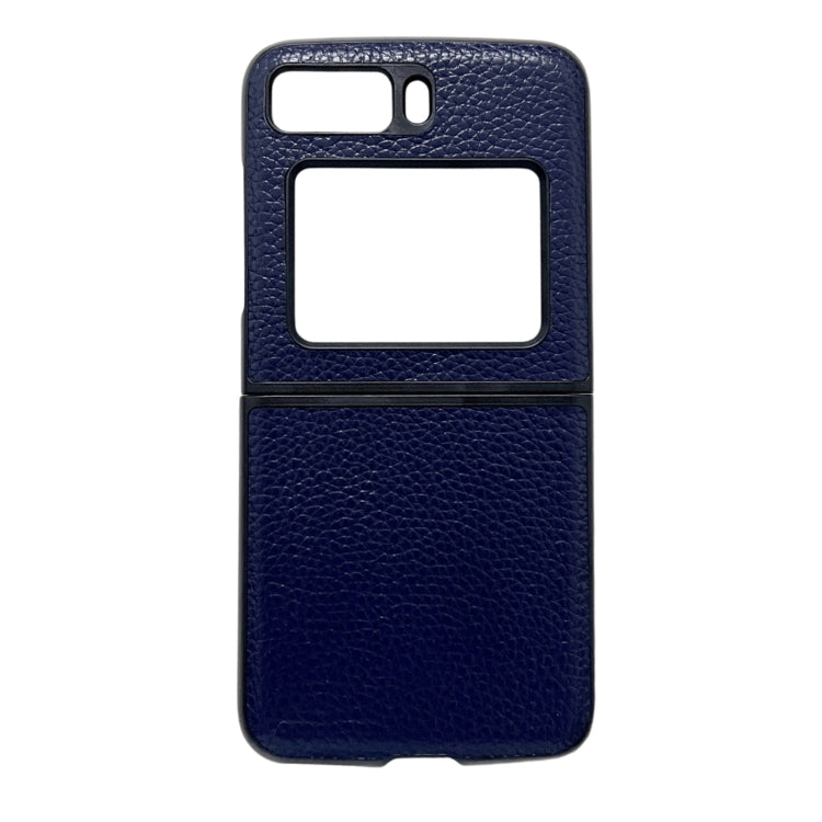 For Motorola Moto Razr 2022 Genuine Leather Lychee Texture Phone Case(Blue) by buy2fix
