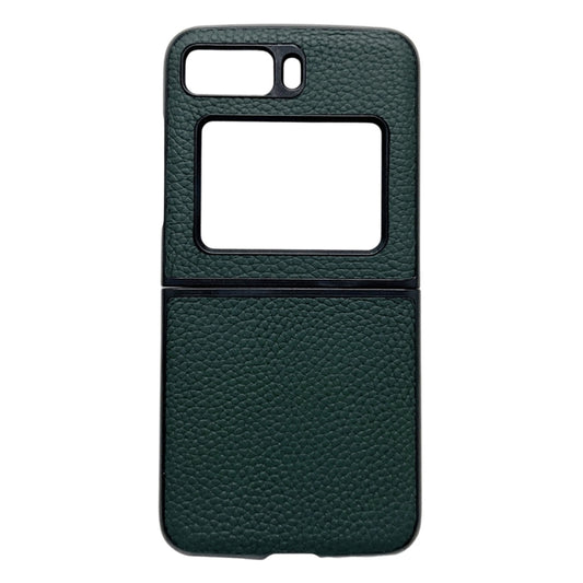 For Motorola Moto Razr 2022 Genuine Leather Lychee Texture Phone Case(Green) by buy2fix